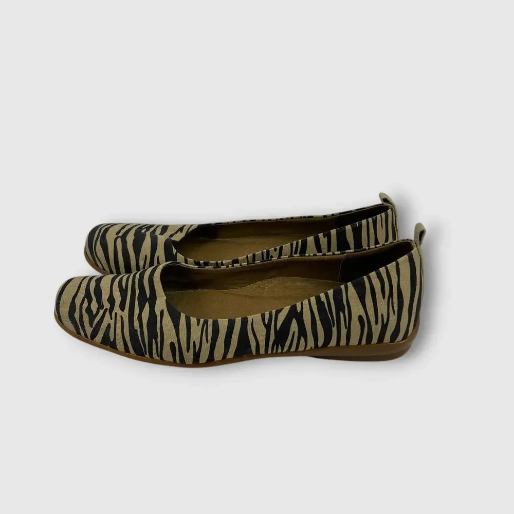 Y2k Easy Spirit Zebra Print Square Toe Ballet Flats Women’s 9M